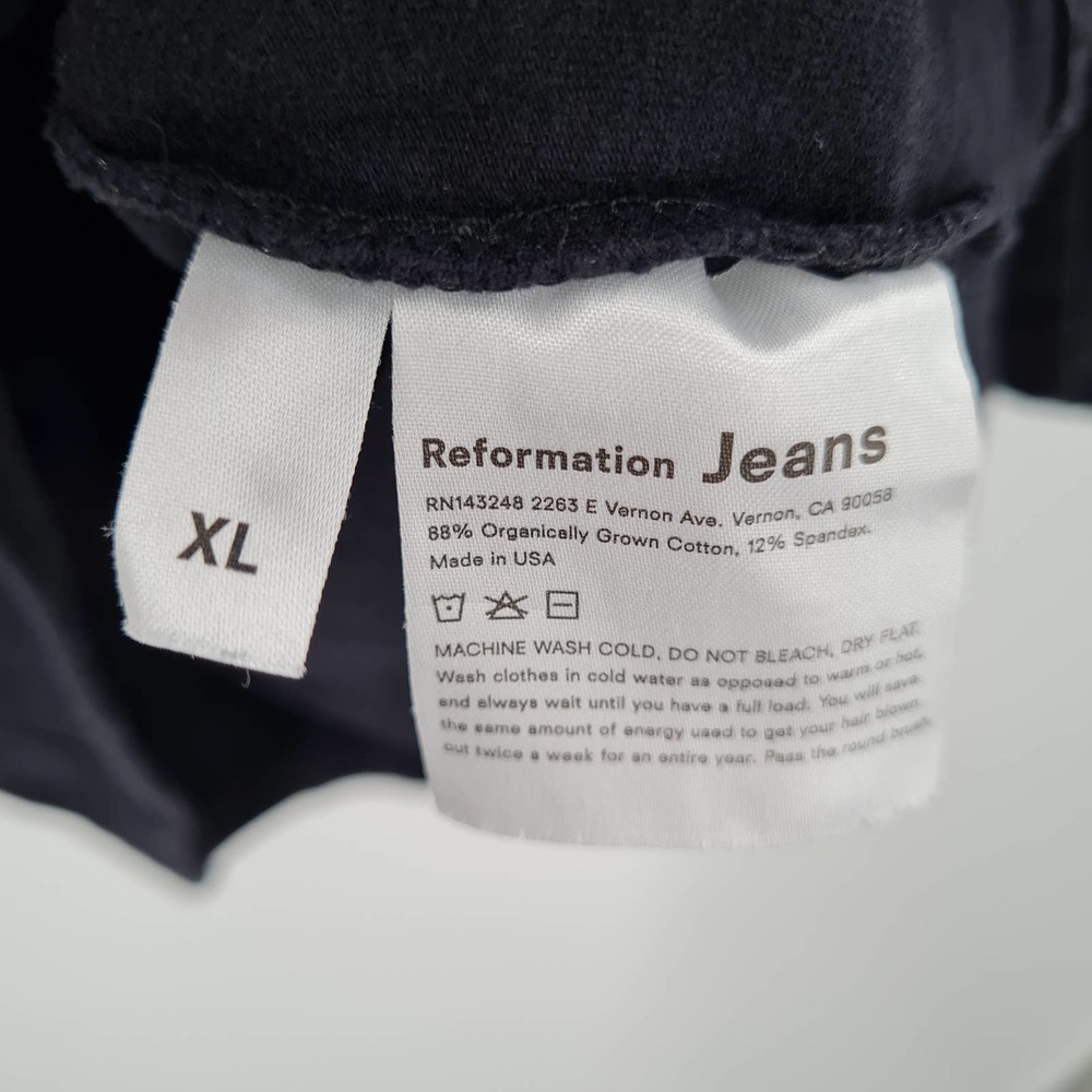 Reformation Jeans Black Cropped Top Puffy Sleeve Shirt Size Extra Large - Picture 3 of 5